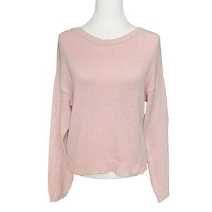 Vintage 80s 90s Maggie Lawrence Pink Silk Angora Reversible Sweater Size Large